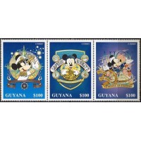 GUY4079MS-SE-TENANT MICKEY E A MARINHA - GUIANA - 1996 - MINT
