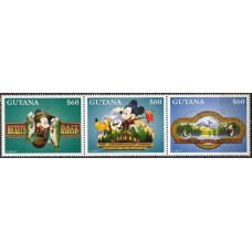 GUY4082MS-SE-TENANT MICKEY EM ATIVIDADES AO AR LIVRE - GUIANA - 1996 - MINT