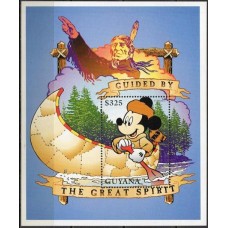 GUYB245M-BLOCO MICKEY EM ATIVIDADES AO AR LIVRE - GUIANA - 1996 - MINT