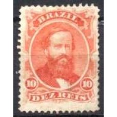 IM0023N.08-SELO DOM PEDRO II DENTEADO, 10 RÉIS VERMELHO - 1866 - N