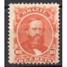 IM0023N.09-SELO DOM PEDRO II DENTEADO, 10 RÉIS VERMELHO - 1866 - N