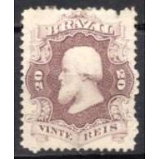 IM0024N.06-SELO DOM PEDRO II DENTEADO, 20 RÉIS CASTANHO LILÁS - 1866 - N