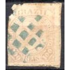 IM0059U.16-SELO DOM PEDRO II FUNDO LINHADO - 1883 - U