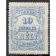 JO0019N.07-SELO JORNAIS CIFRA HORIZONTAL, 10 RÉIS - 1890 - N