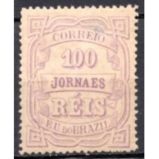 JO0021N.08-SELO JORNAIS CIFRA HORIZONTAL, 100 RÉIS - 1890 - N
