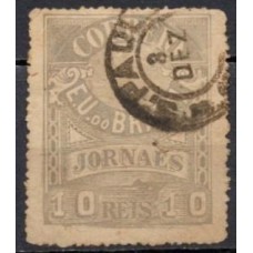 JO0022UAB-SELO JORNAIS CRUZEIRO DO SUL DENTEAÇÃO 13-14, 10 RÉIS CAMURÇA - 1890 - U