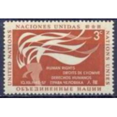 ONN0054MA-SELO DIA DOS DIREITOS DO HOMEM, 3C - ONU NOVA IORQUE - 1957 - MINT