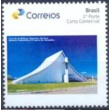 PB0015M-SELO PERSONALIZADO NOVA LOGO ECT, MOSTRA FILATÉLICA DE BRASÍLIA, CATEDRAL RAINHA DA PAZ - 2015 - MINT
