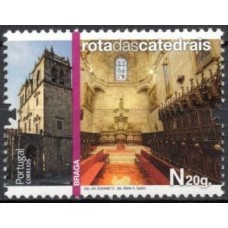 POR3704M-SELO ROTA DAS CATEDRAIS I, BRAGA - PORTUGAL - 2012 - MINT