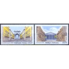 POR4175M-SÉRIE EMISSÃO CONJUNTA PORTUGAL - FRANÇA - ARQUITETURA - PORTUGAL - 2016 - MINT