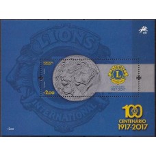 POR4236MF-BLOCO CENTENÁRIO DO LIONS CLUB INTERNATIONAL - PORTUGAL - 2017 - MINT