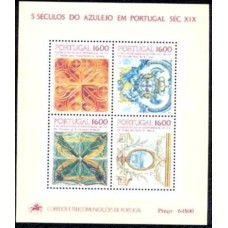 PORB047M-BLOCO 5 SÉCULOS DO AZULEJO EM PORTUGAL, SÉCULO XIX - PORTUGAL - 1984 - MINT