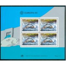 PORB051M-BLOCO SÉRIE EUROPA - PROTEÇÃO À NATUREZA E AO MEIO AMBIENTE - PORTUGAL - 1986 - MINT