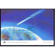 PORB052M-BLOCO PASSAGEM DO COMETA HALLEY - PORTUGAL - 1986 - MINT