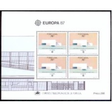 PORB055M-BLOCO SÉRIE EUROPA - ARQUITETURA CONTEMPORÂNEA - PORTUGAL - 1987 - MINT