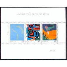 PORB068N-BLOCO PINTURA PORTUGUESA DO SÉCULO 20 - IV - PORTUGAL - 1989 - N
