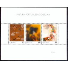 PORB071N-BLOCO PINTURA PORTUGUESA DO SÉCULO 20 - V - PORTUGAL - 1990 - N
