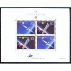 PORB079N-BLOCO SÉRIE EUROPA - A EUROPA E O ESPAÇO - PORTUGAL - 1991 - N