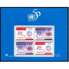 PORB109N-BLOCO 50º ANIVERSÁRIO DA ONU - PORTUGAL - 1995 - N