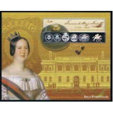 PORB195M-BLOCO 150 ANOS DO 1º SELO PORTUGUÊS - HOLOGRAFIA - PORTUGAL - 2003 - MINT