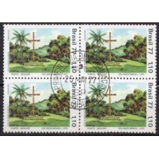 QC0984.02-QUADRA CENTENÁRIO DA FILIAÇÃO DO BRASIL À UPU, 1,10 - 1977 - CPD SÃO PAULO