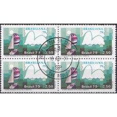 QC1086.28-QUADRA III EXPOSIÇÃO MUNDIAL DE FILATELIA TEMÁTICA BRASILIANA 79 - VELEIROS, O'DAY 23 - 1979 - CPD SÃO PAULO