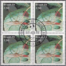 QC1098.05-QUADRA EXPOSIÇÃO FILATÉLICA BRASILIANA 79 - DIA DO SELO - BORBOLETAS, 2,50 - 1979 - CPD BRASÍLIA