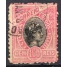RE0093U.08-SELO MADRUGADA REPUBLICANA, 100 RÉIS DENTEAÇÃO 11 - 1897 - U