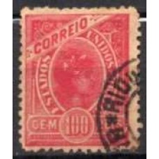 RE0095U.02-SELO MADRUGADA REPUBLICANA NOVAS CORES, 100 RÉIS VERMELHO E VERMELHO - 1900 - U