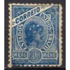 RE0111U.02-SELO MADRUGADA REPUBLICANA - FILIGRANA INDISTINTA, 200 RÉIS - 1905/06 - U