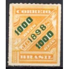 RE0121N.02-SELO JORNAIS DE 1889 SOBRESTAMPADOS, 1.000/700 RÉIS LARANJA - 1899 - N