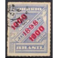 RE0122U.01-SELO JORNAIS DE 1889 SOBRESTAMPADOS, 1.000/700 RÉIS AZUL - 1899 - U