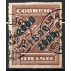 RE0124U.02-SELO JORNAIS DE 1889 SOBRESTAMPADOS, 2.000/1.000 RÉIS CASTANHO AVERMELHADO - 1898 - U