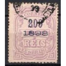 RE0125U.03-SELO JORNAIS DE 1890 SOBRESTAMPADOS, 200/100 RÉIS LILÁS - 1898 - U