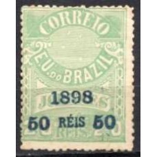 RE0127N.03-SELO JORNAIS DE 1890 SOBRESTAMPADOS, 50/20 RÉIS VERDE CLARO - 1898 - N