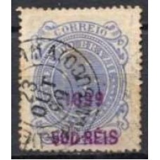 RE0132U.01-SELO CRUZEIRO DO SUL, 500 SOBRE 300 RÉIS VIOLETA CINZA - 1899 - U