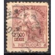 RE0171U.01-SELO ALEGORAS REPUBLICANAS E INSTRUÇÃO DENTEAÇÃO 11-11,5, 2.000 RÉIS - 1918/19 - U