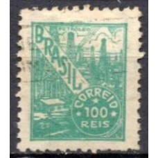 RE0414U-SELO NETINHA COM TRAÇOS VERDES NO VERSO, 100 RÉIS FILIGRANA 'P' - 1941 - U