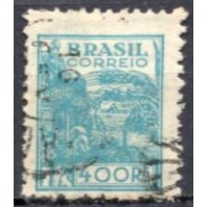 RE0416U-SELO NETINHA COM TRAÇOS VERDES NO VERSO, 400 RÉIS FILIGRANA 'P' - 1941 - U