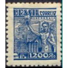 RE0420N-SELO NETINHA COM TRAÇOS VERDES NO VERSO, 1.200 RÉIS FILIGRANA 'P' - 1941 - N