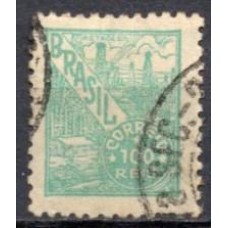 RE0427U-SELO NETINHA COM TRAÇOS VERDES NO VERSO, 100 RÉIS FILIGRANA 'M' HORIZONTAL - 1942 - U