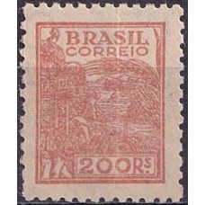 RE0428M-SELO NETINHA COM TRAÇOS VERDES NO VERSO, 200 RÉIS FILIGRANA 'M' HORIZONTAL - 1942 - MINT