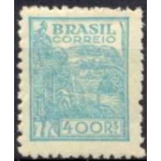 RE0429N-SELO NETINHA COM TRAÇOS VERDES NO VERSO, 400 RÉIS FILIGRANA 'M' HORIZONTAL - 1942 - N