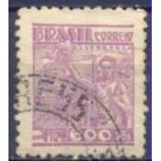 RE0430U-SELO NETINHA COM TRAÇOS VERDES NO VERSO, 600 RÉIS FILIGRANA 'M' HORIZONTAL - 1942 - U