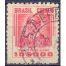 RE0435U-SELO NETINHA COM TRAÇOS VERDES NO VERSO, 10.000 RÉIS FILIGRANA 'M' HORIZONTAL - 1942 - U