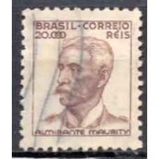 RE0436U.02-SELO NETINHA COM TRAÇOS VERDES NO VERSO, 20.000 RÉIS FILIGRANA 'M' HORIZONTAL - 1942 - U