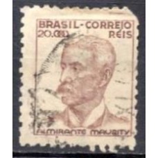 RE0436U.05-SELO NETINHA COM TRAÇOS VERDES NO VERSO, 20.000 RÉIS FILIGRANA 'M' HORIZONTAL - 1942 - U - DEFEITO NO PICOTE, NO CANTO SUPERIOR DIREITO