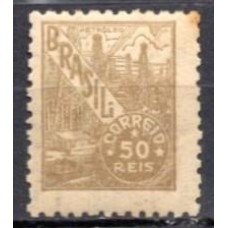 RE0441N.05-SELO NETINHA COM TRAÇOS VERDES NO VERSO, 50 RÉIS FILIGRANA 'O' PAPEL MÉDIO TRAMADO - 1942/46 - N