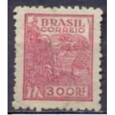 RE0444U-SELO NETINHA COM TRAÇOS VERDES NO VERSO, 300 RÉIS FILIGRANA 'O' PAPEL FINO - 1942/46 - U