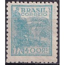 RE0445NB-SELO NETINHA COM TRAÇOS VERDES NO VERSO, 400 RÉIS FILIGRANA 'O' PAPEL MÉDIO LISO - 1942/46 - N
